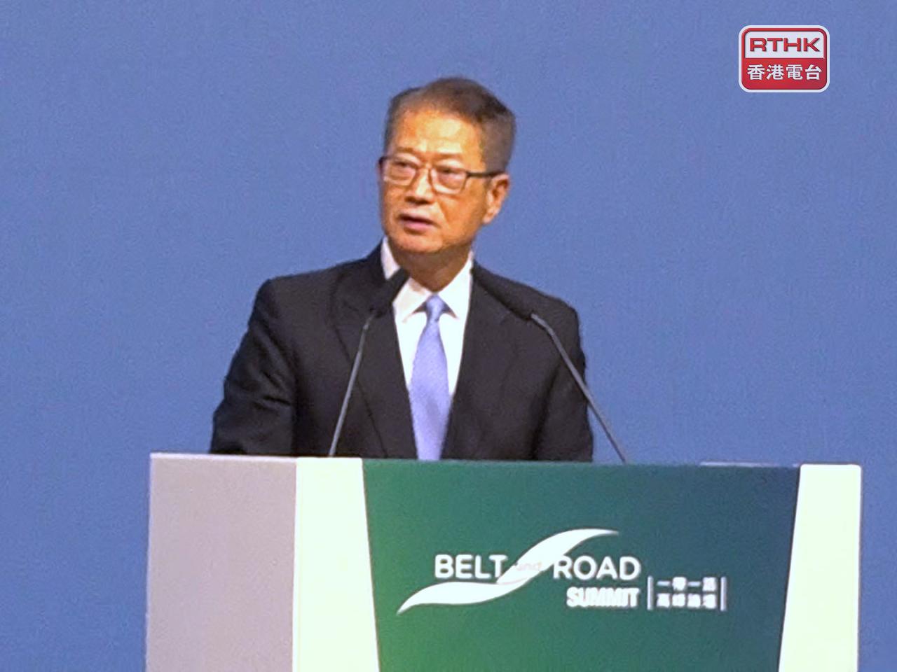 陳茂波表示，香港將從金融、創新平台及人才方面，支持整個區域把握人工智能、產業升級和區域經濟融合帶來的機遇。（郭志強攝）
