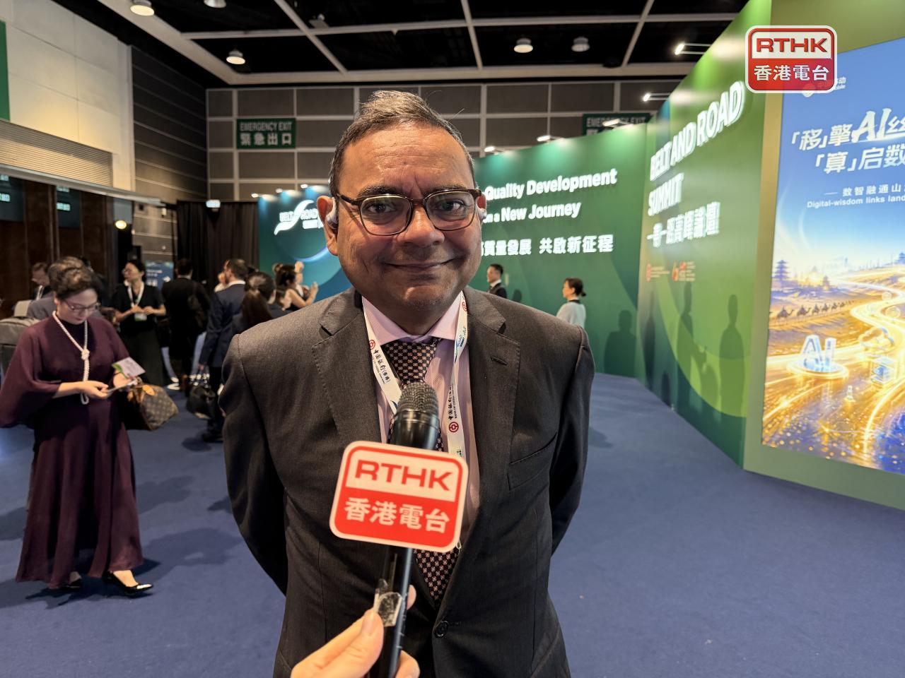 Sumit Dutta, a participant from Thailand, says the BRI is transforming into a platform for trade and investment in Asia. Photo: RTHK