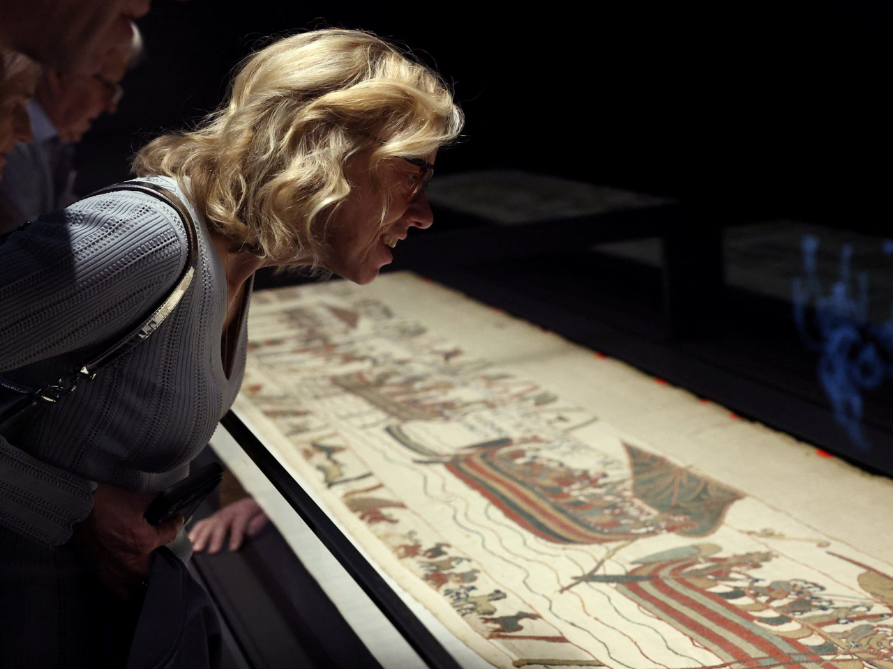 The 70-metre embroidered tapestry recounts the events leading up to the famous Battle of Hastings in 1066. Photo: Reuters