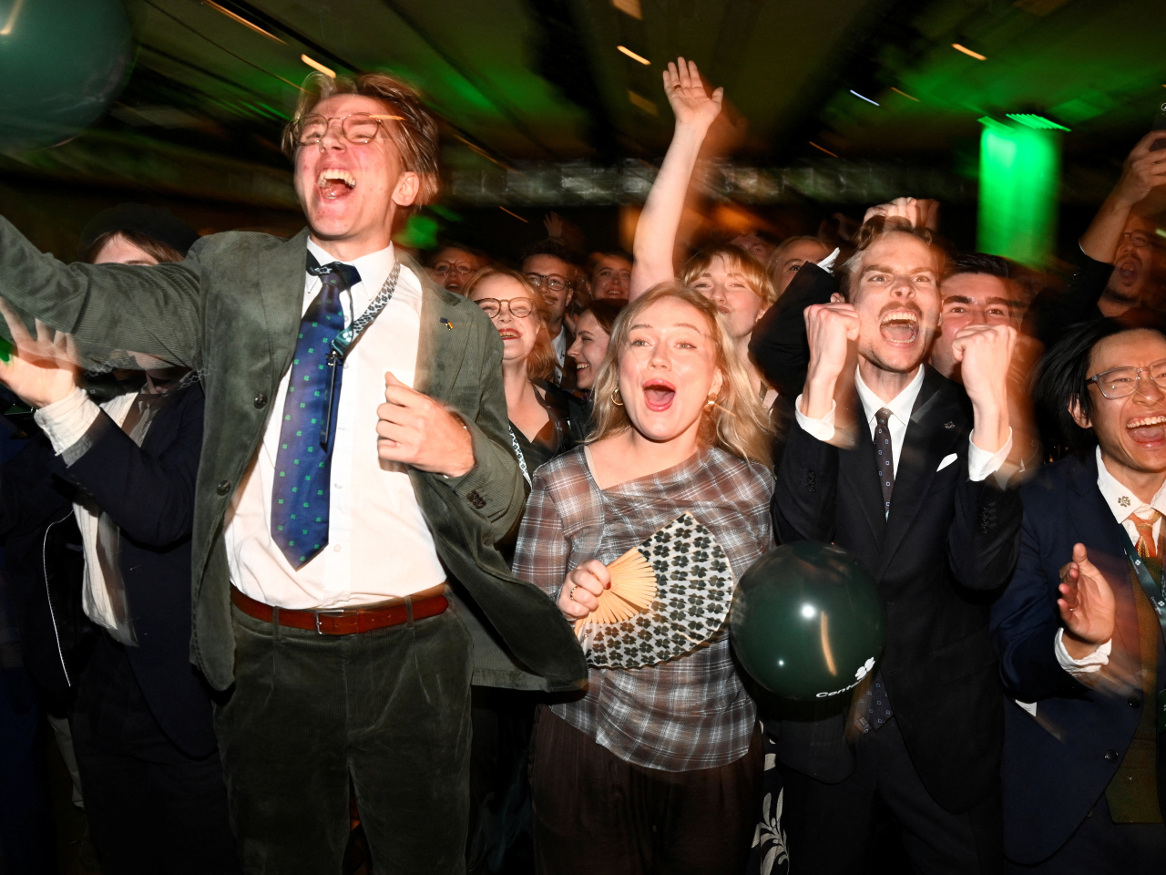 Centre Party members celebrate results of the Swedish parliamentary elections. Photo: Reuters via TT News Agency