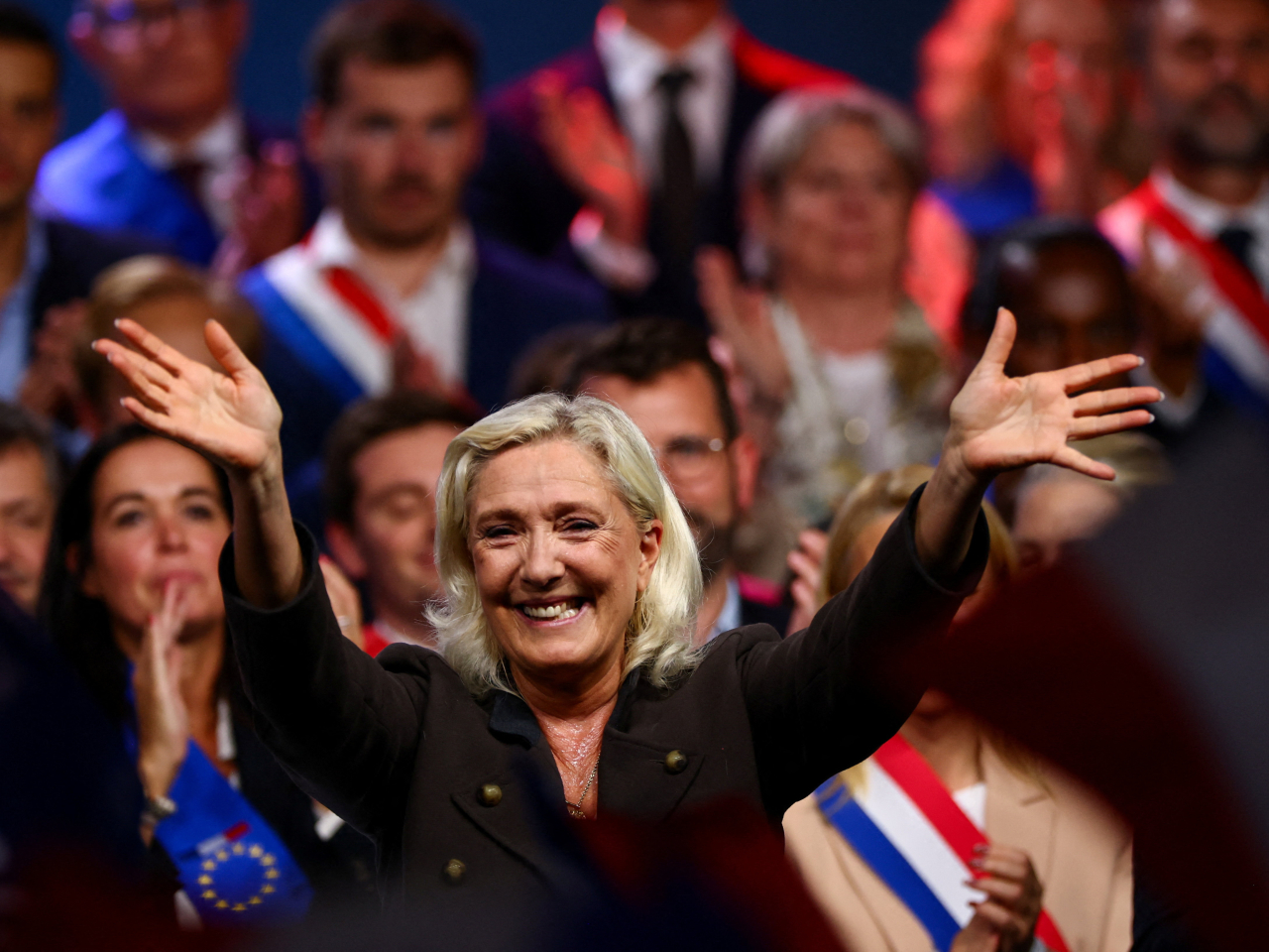 Far-right candidate Marine Le Pen could garner a third of the vote on April 18, 2027, according to a poll. File photo: Reuters