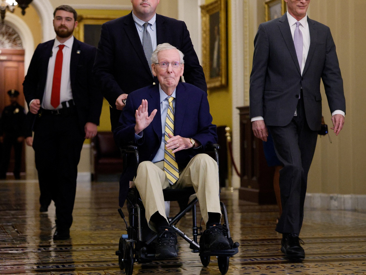 US Senator Mitch McConnell returned to Congress three months after he was hospitalised after suffering a bad fall and losing consciousness. Photo: Reuters