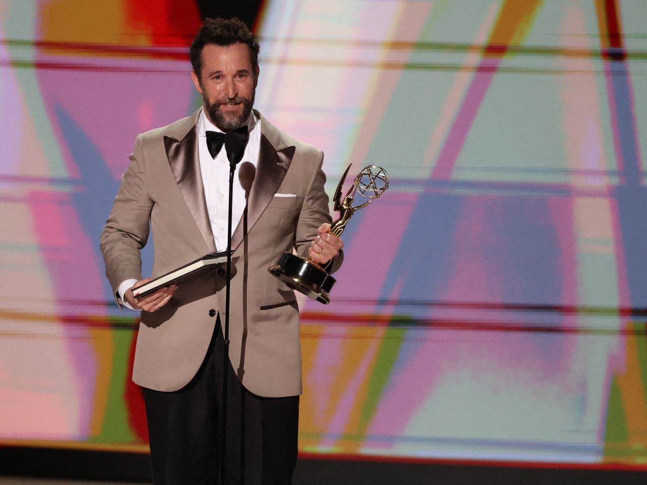 Noah Wyle accepts the award for Outstanding Lead Actor in a Drama Series for 'The Pitt' during the Emmy Awards. Photo: Reuters