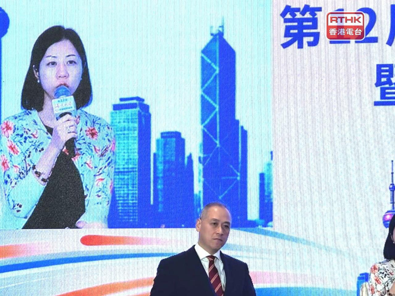 甘露穎稱兩岸與港澳企業在低碳轉型具備優勢，但走出去過程需要不同支持。（李意琴攝）