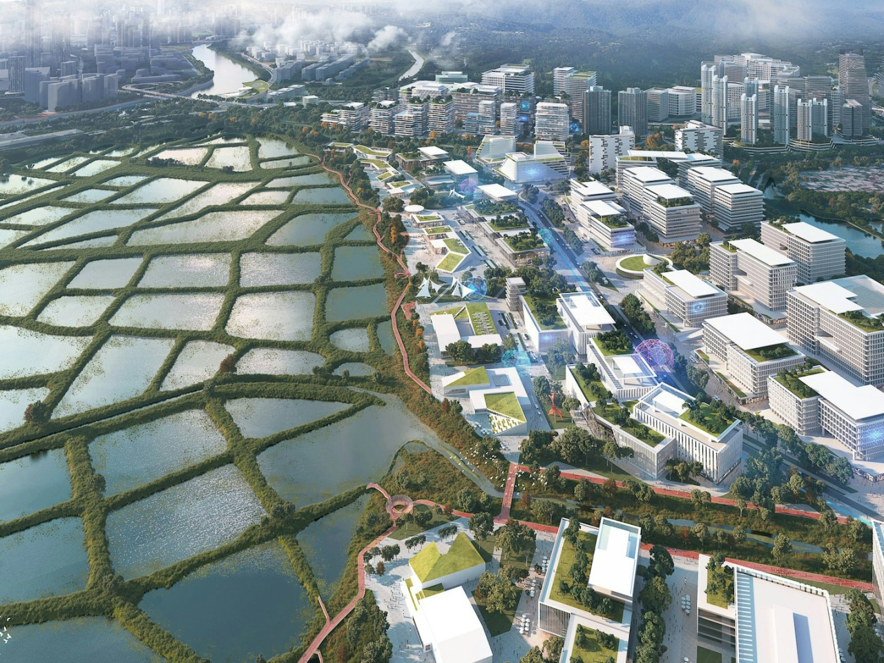 李家超表示，將會加快發展新田科技城，構建產學研一體化產業空間。（新田科技城）