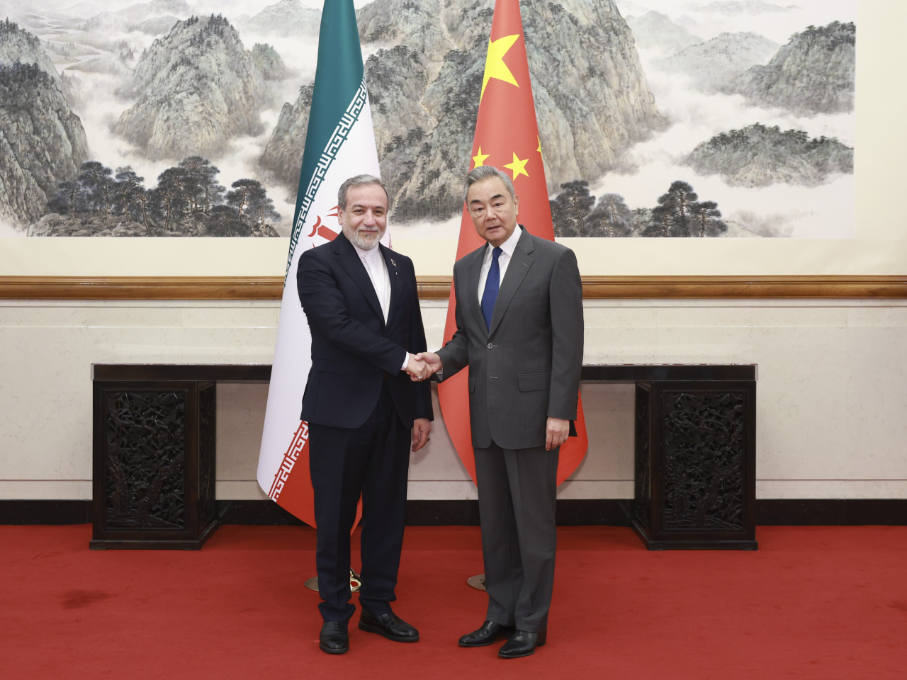 Wang Yi meets Abbas Araghchi in Beijing. Photo courtesy of Xinhua