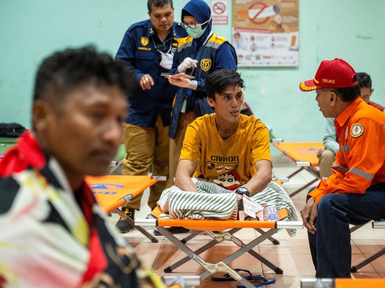 A passenger evacuated from the Virgo Transport 8 ship that sank in the Java Sea. File photo: Reuters