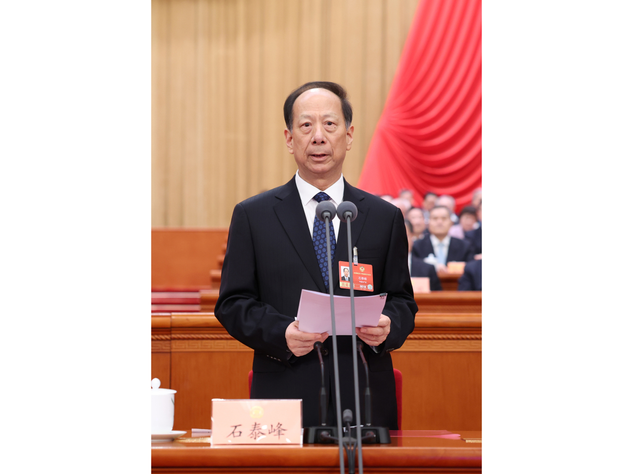 石泰峰表示，董建華是一國兩制傑出貢獻者和中國共產黨親密朋友。（新華社）
