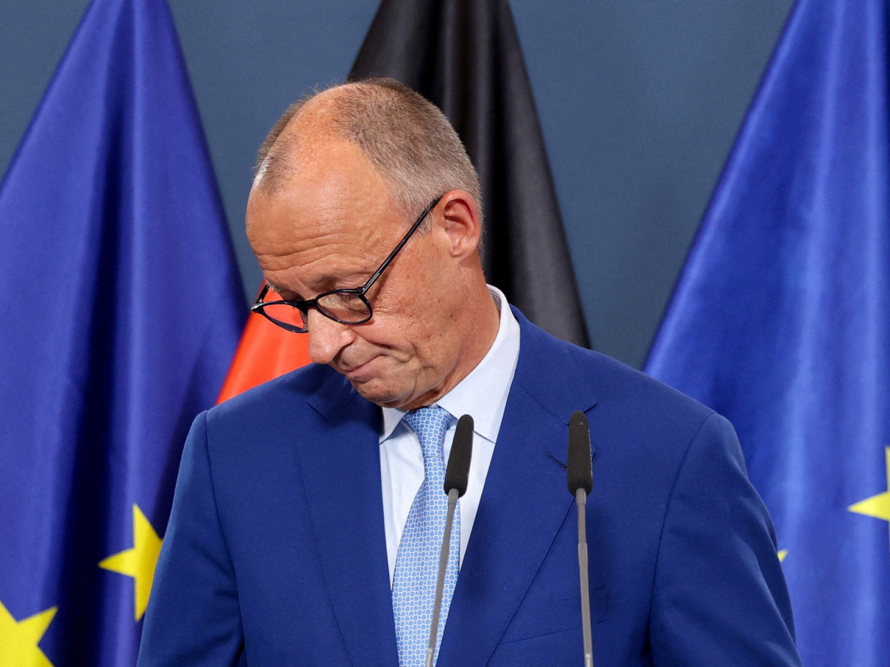 German Chancellor Friedrich Merz said the projected results in state elections were a "disaster" for his party, though he vowed to push on with a reform drive. Photo: Reuters