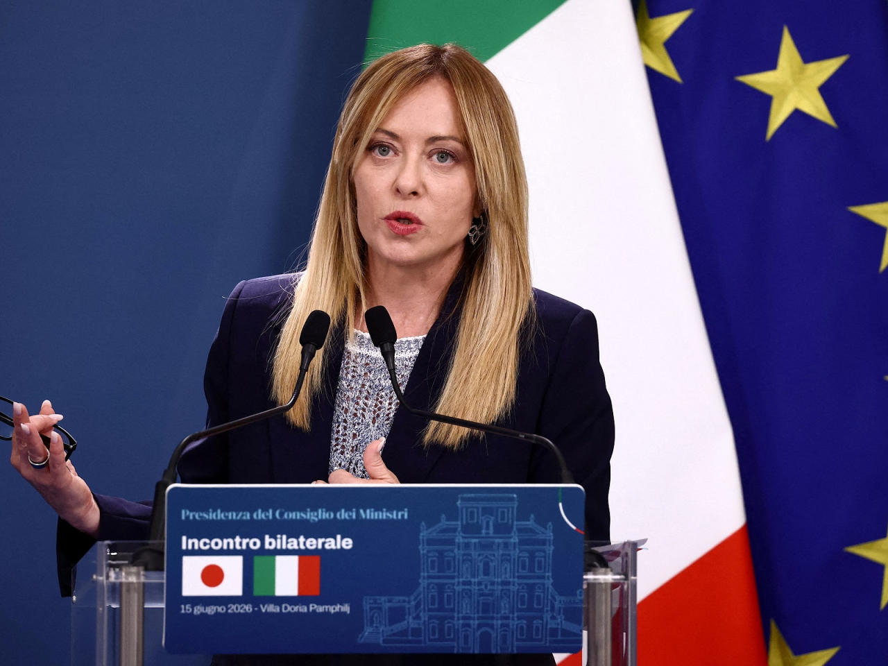 Italian Prime Minister Giorgia Meloni says burqas and niqabs will be banned in the classroom. File photo: Reuters