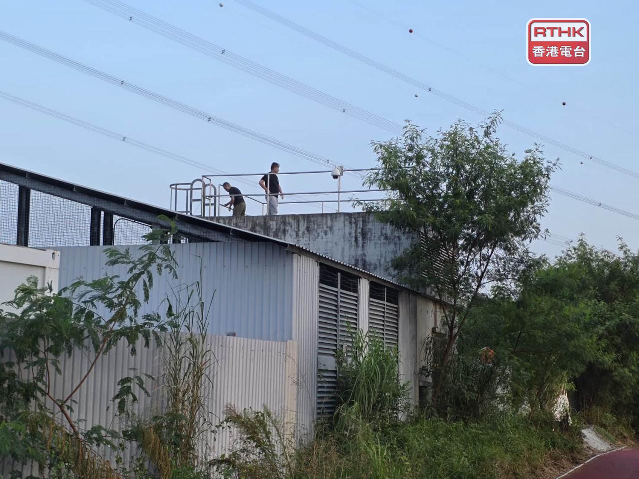 The CCTVs, installed at Nam Sang Wai sewage pumping station on Pok Wai South Road, cover a cycling path in a bid to track stray dogs. Photo: RTHK