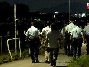 漁護署聯同警方再到壆圍南路嘗試捕捉無人看管狗隻