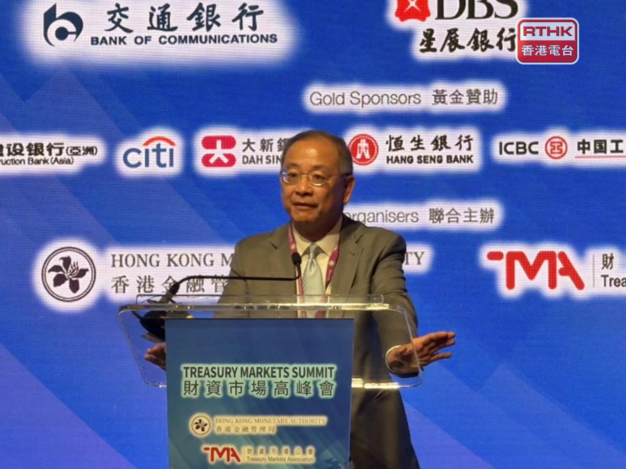 余偉文認為，試行外匯基金票據代幣化運作將有助銀行探索優化資產負債管理方法。（趙嘉駿攝）