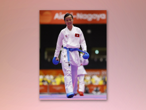 港隊曾綺婷亞運空手道女子組手50公斤以下級奪銀