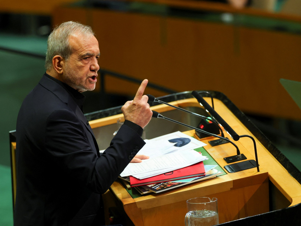Pezeshkian addressed the UN General Assembly that Tehran would not allow the Strait of Hormuz to be used for aggression against his country. Photo: Reuters