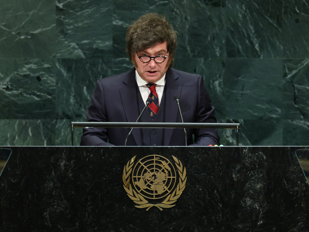 Javier Milei says UN 'serves only to feed a caste of fatally arrogant parasites disguised as well-intentioned bureaucrats'. Photo: Reuters
