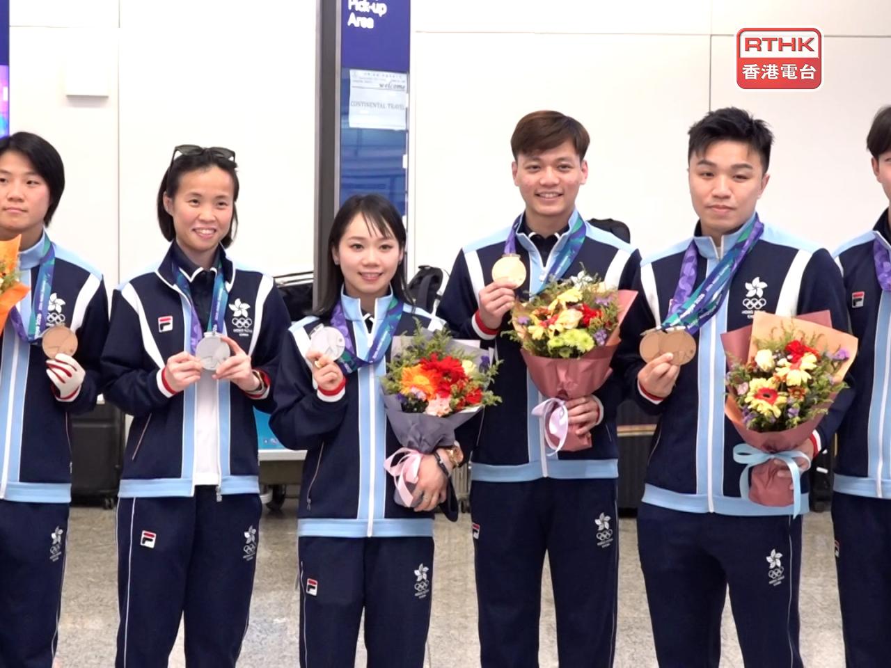 Hong Kong, China's karatekas return home after winning two silvers and three bronzes at the Asian Games in Japan. Photo: RTHK