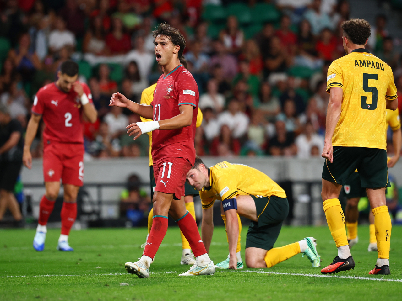 Joao Felix's long range shot in the 22nd minute proved to be the decider for reigning champions Portugal. Photo: Reuters