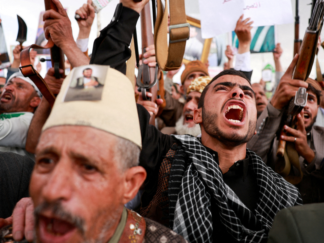 Houthis vent against Riyadh at an anti-Saudi rally in Sanaa, Yemen. File photo: Reuters