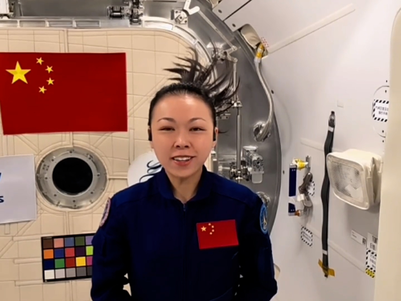 黎家盈表示，是她首次在浩瀚太空度過充滿溫情的中秋節。（政府新聞處）