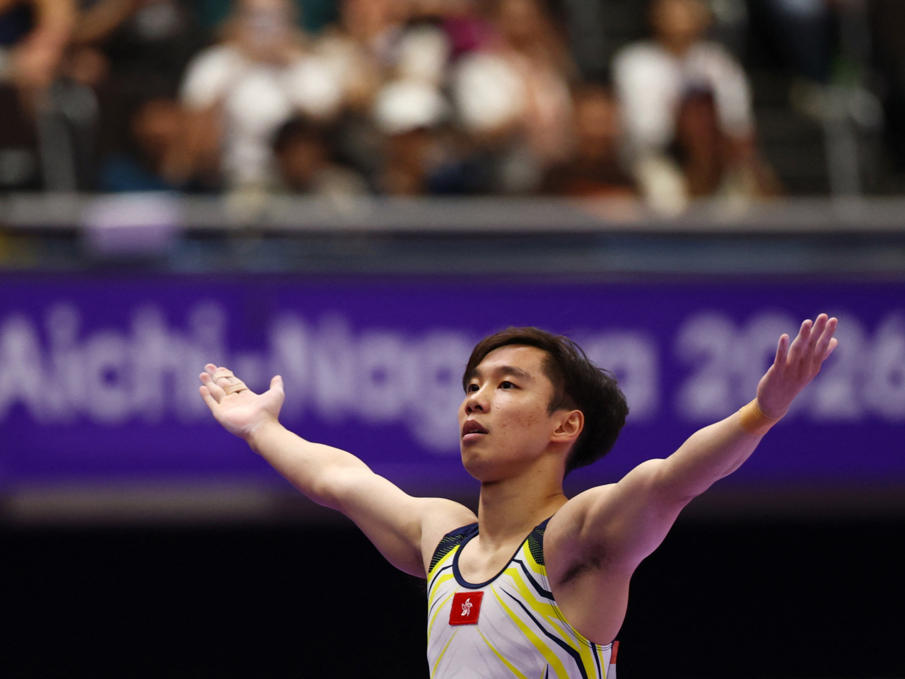 Ng Ka-ki scored 14.116 across two vaults in the eight-man final. Photo: Reuters