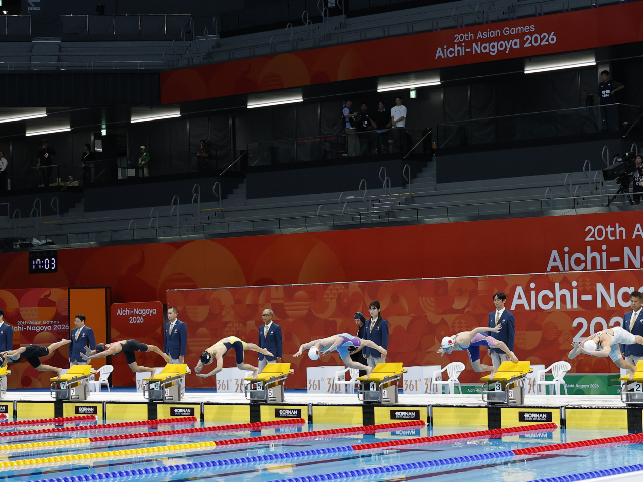 In the women&rsquo;s 50 metres butterfly final, Natalie Kan, who swam in lane six, clocked a time of 26.11 seconds to finish fourth. Photo: Xinhua