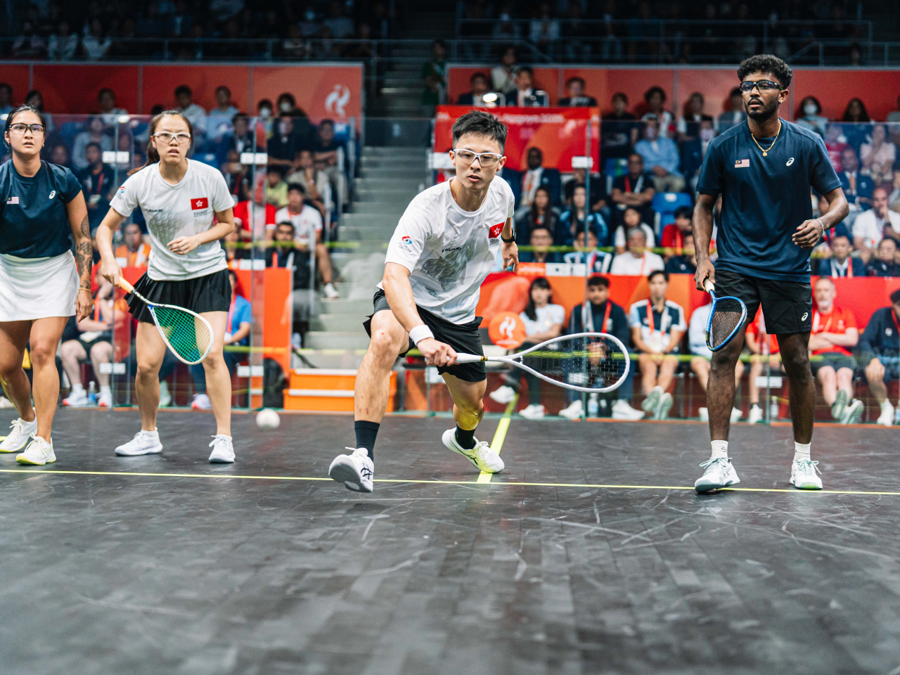Toby Tse and Matthew Lai needed just 21 minutes to win their semifinal match 11-10, 11-7. Photo courtesy of World Squash