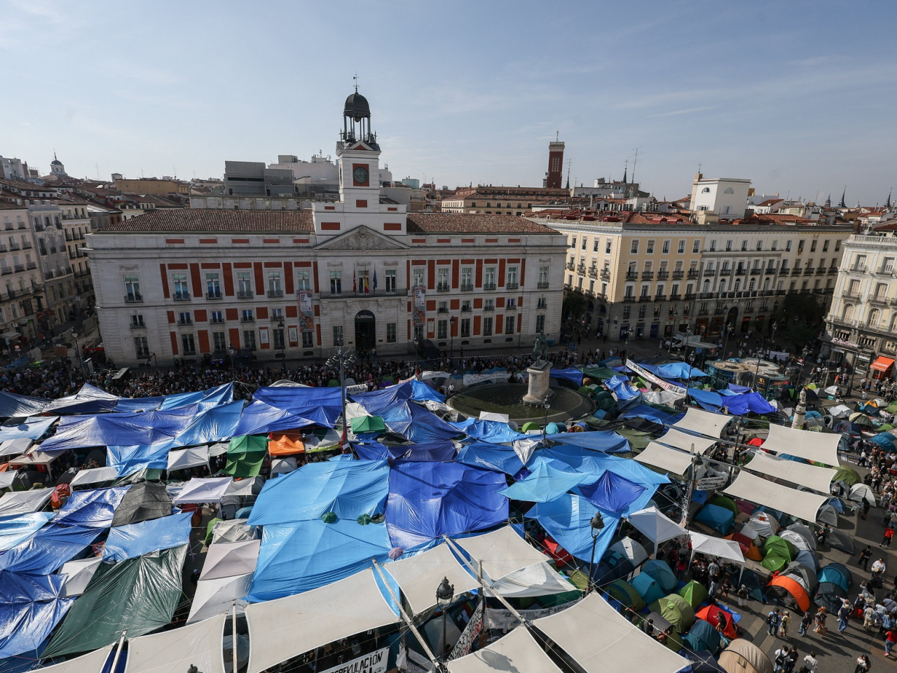 Demonstrators continue to make their presence felt in Madrid. Photo: Reuters