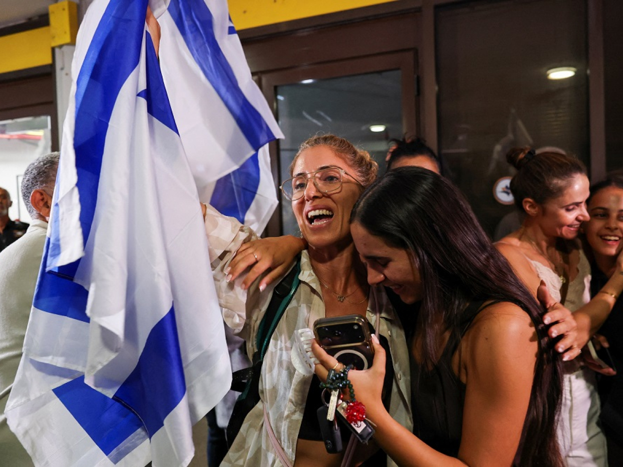 Passengers were greeted as heroes upon their eventual arrival in Tel Aviv. Photo: Reuters