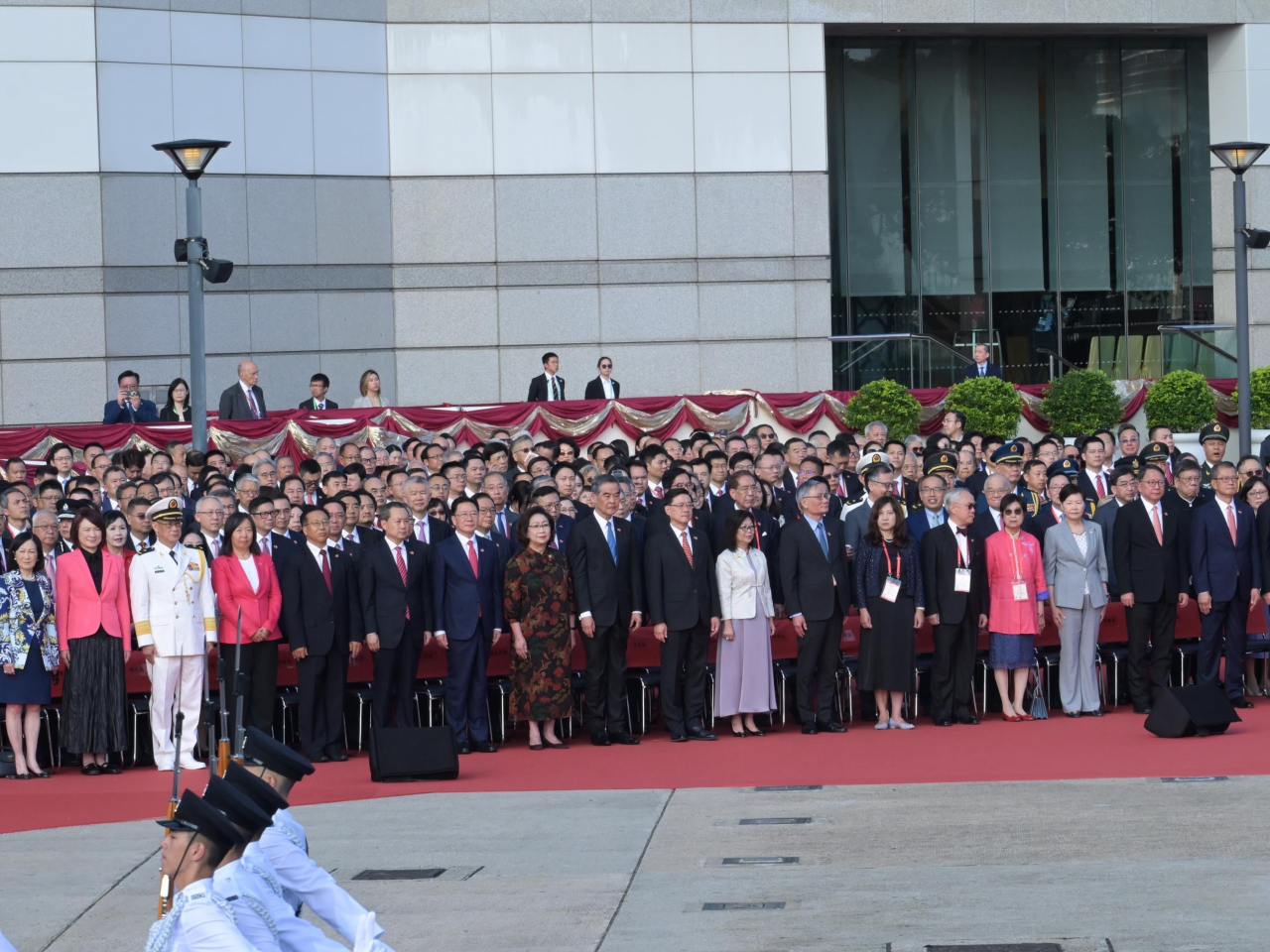Attendees included Chief Executive John Lee, his wife, and other senior government officials. Photo: Courtesy of the Information Services Department