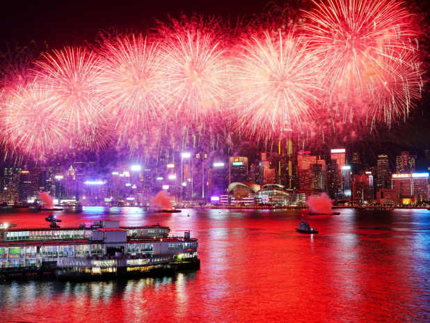 Fireworks light up skies for National Day
