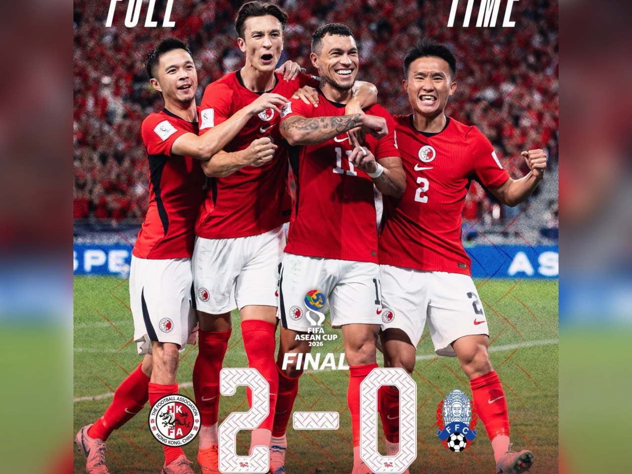 A goal in each half propelled the SAR squad to clinch the Asean Challenge Cup title. Photo: The Football Association of Hong Kong, China