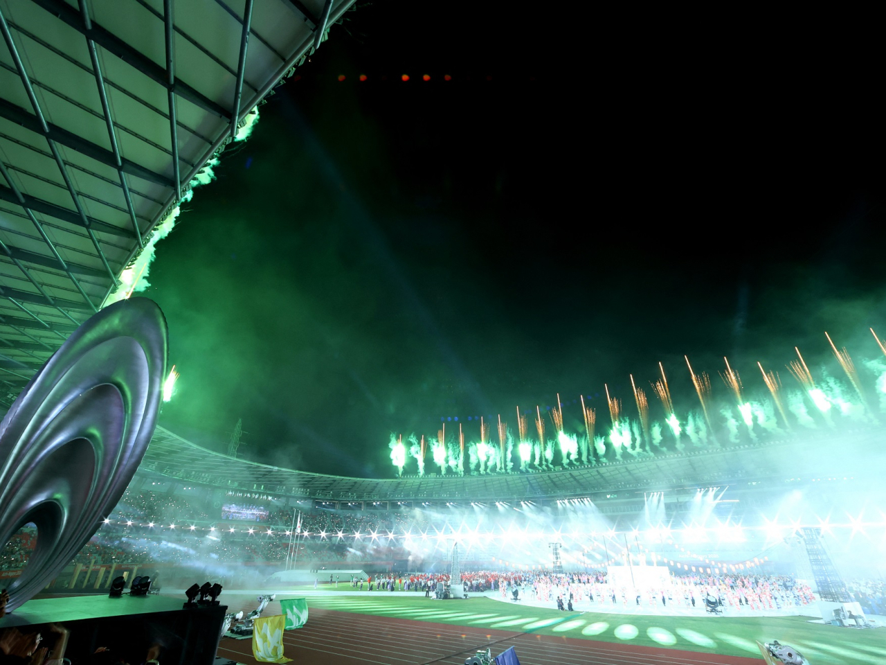 The closing ceremony at Mizuho Park Athletic Stadium marks the end of the two-week sporting extravaganza. Photo: Reuters