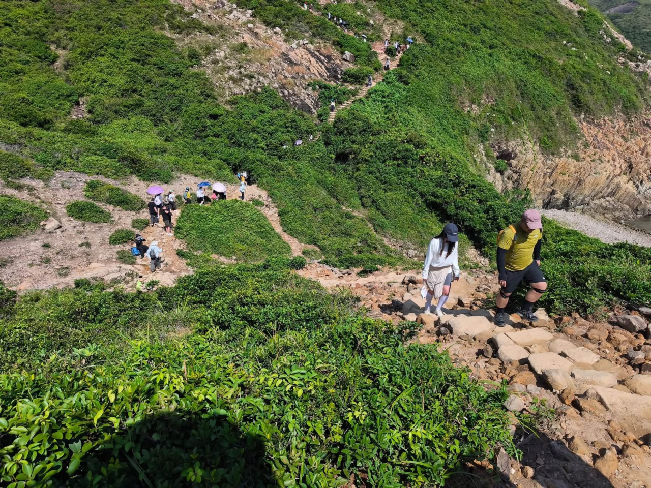漁護署說，破邊洲段山徑今日人流暢順有序。（漁護署）