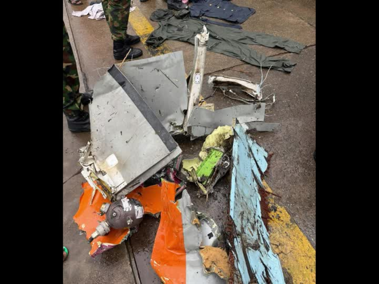 The ATR-42 aircraft carrying 25 passengers and seven crew when it went down in Ondo state. Photo: handout via Reuters