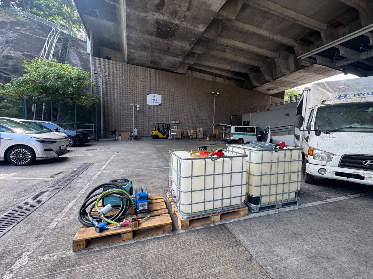 Refuelling tools were seized in urban locations. Photo courtesy of the Information Services Department