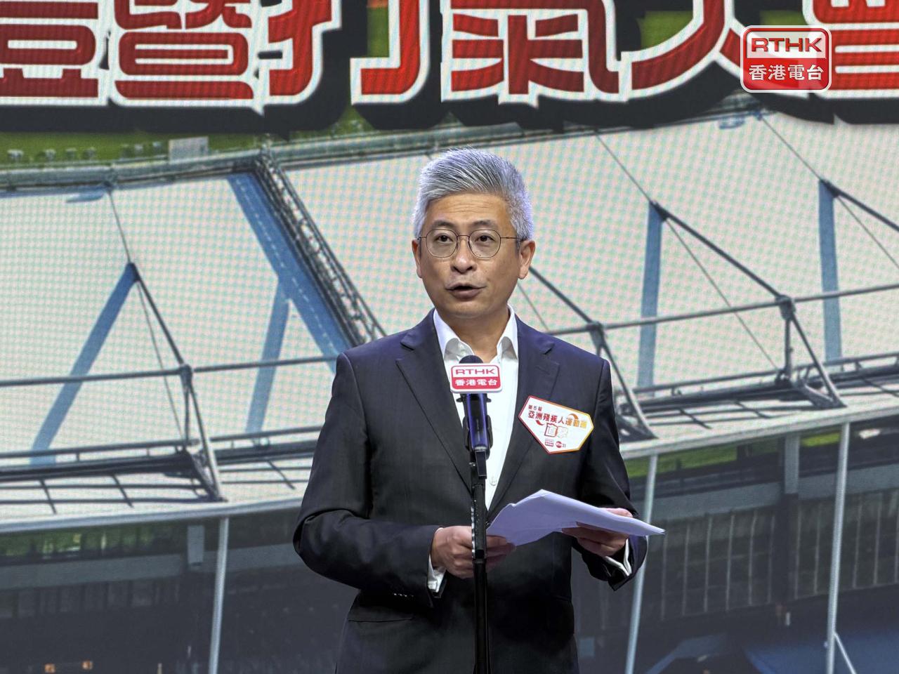 劉震表示，體育不只是競技，亦是聯繫社會的橋樑。（黃貝紋攝）