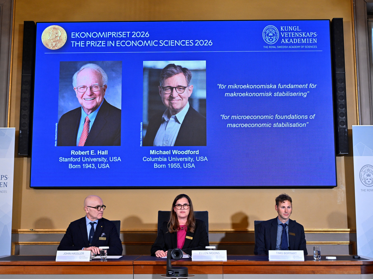 The two Americans were honoured for developing new models for managing recessions and other crises that fail to respond to traditional tools. Photo: Reuters