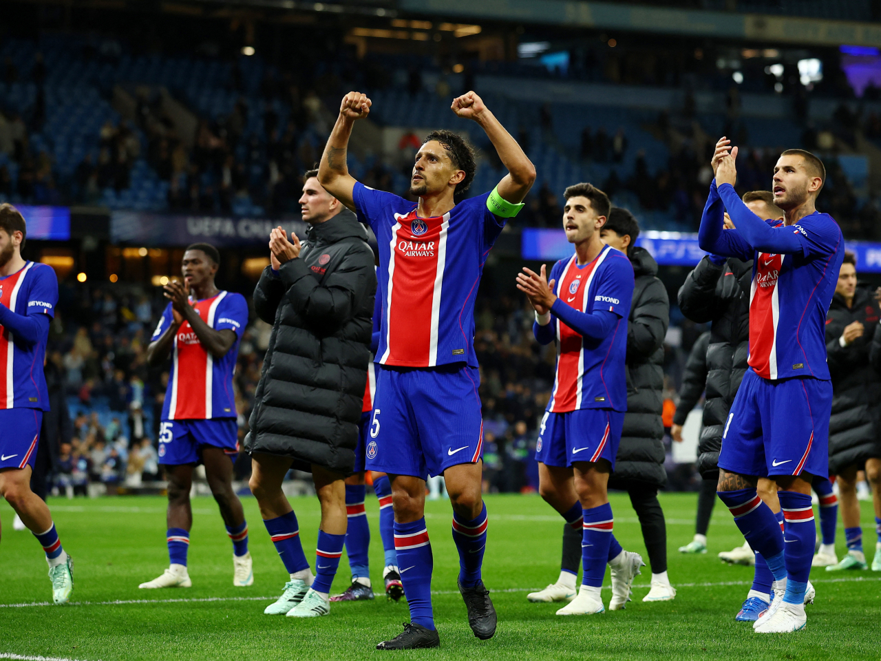 A first-half blitz by reigning European champions PSG dismantled City at the Etihad. Photo: Reuters