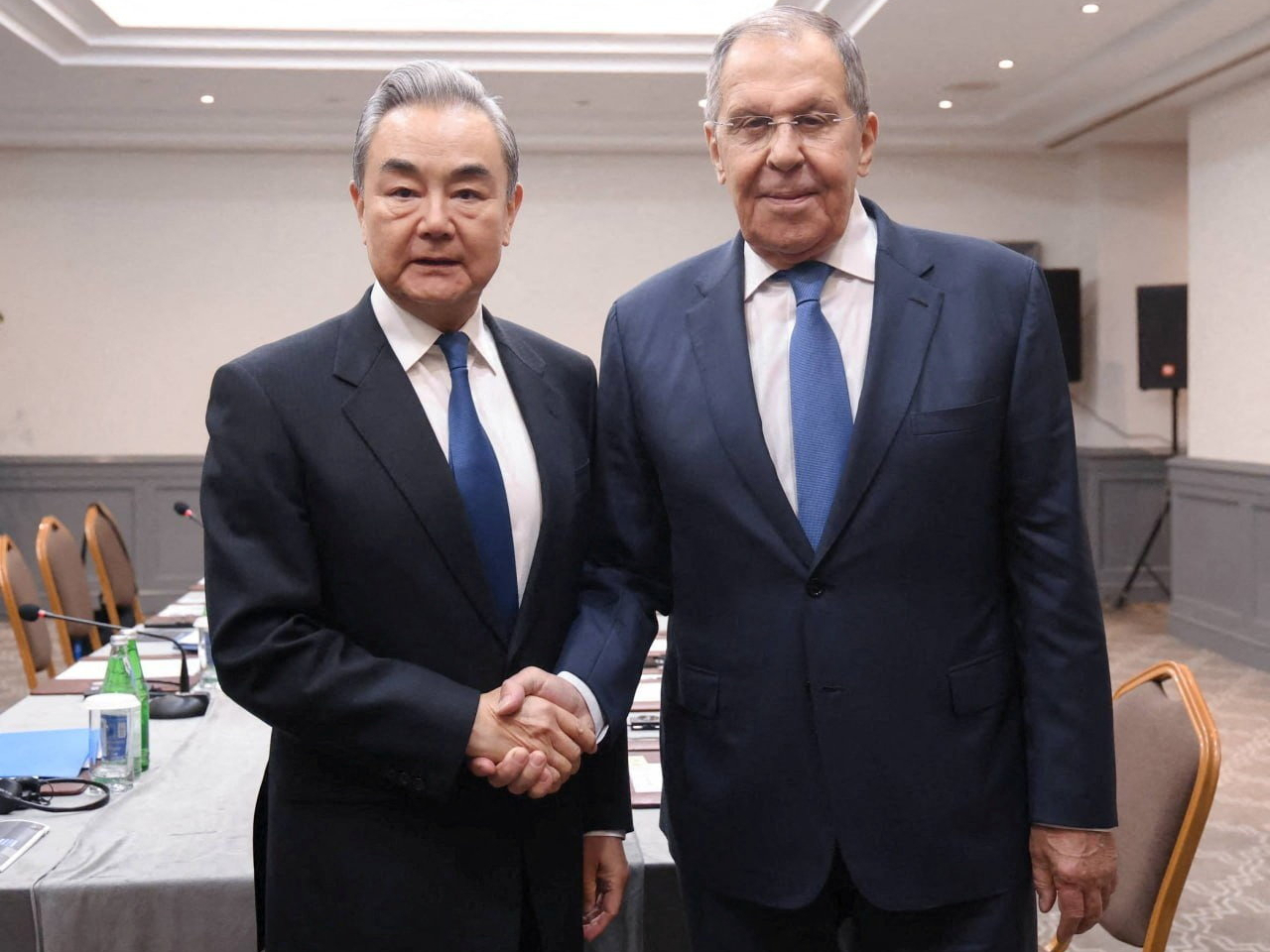 Foreign Minister Wang Yi met with his Russian counterpart Sergei Lavrov on the sidelines of the Summit of the Conference on Interaction and Confidence-Building Measures in Asia (Cica), in Azerbaijan. Photo: Reuters