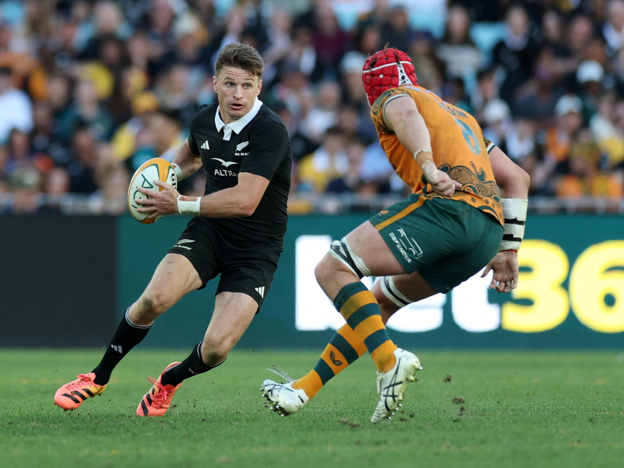 New Zealand's Beauden Barrett in action in Accor Stadium, Sydney, Australia. Photo: Reuters