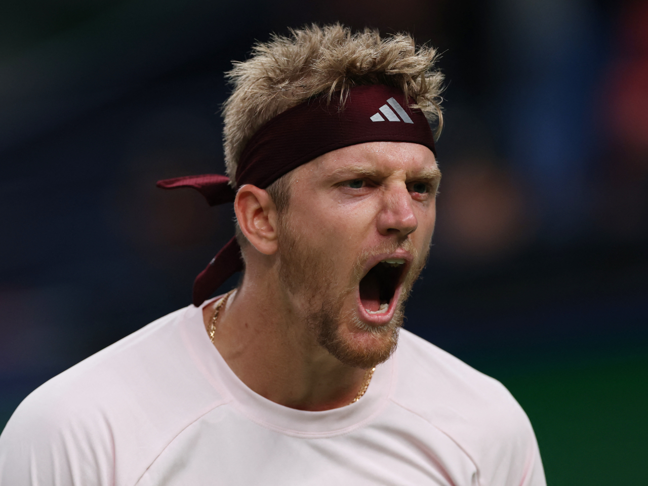 Alejandro Davidovich Fokina celebrates after winning his semi final match, in Shanghai. Photo: Reuters