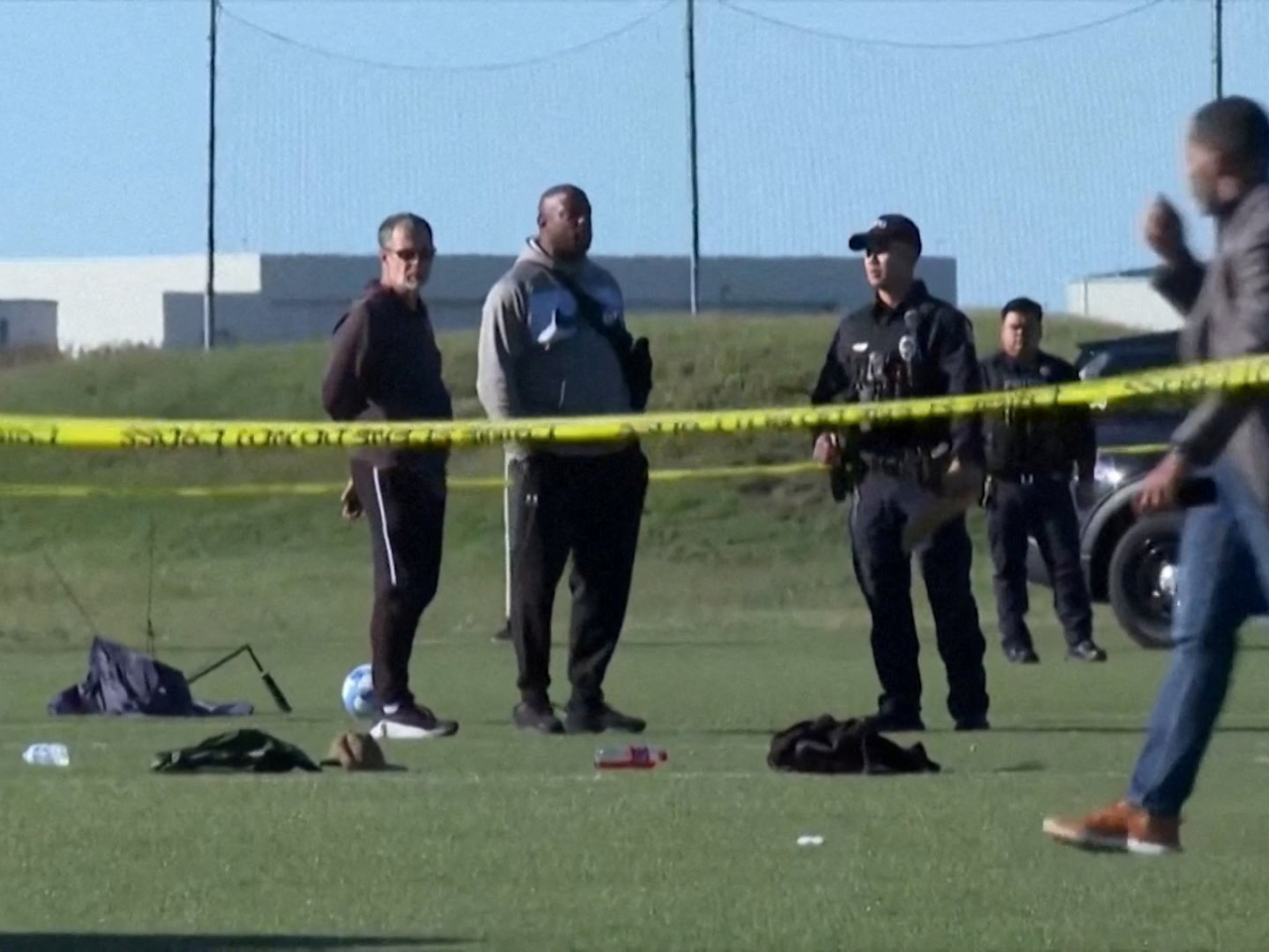 Police attend the scene where a vehicle drove through a soccer game at the Stryker Sports Complex in Wichita, Kansas. Photo: Reuters