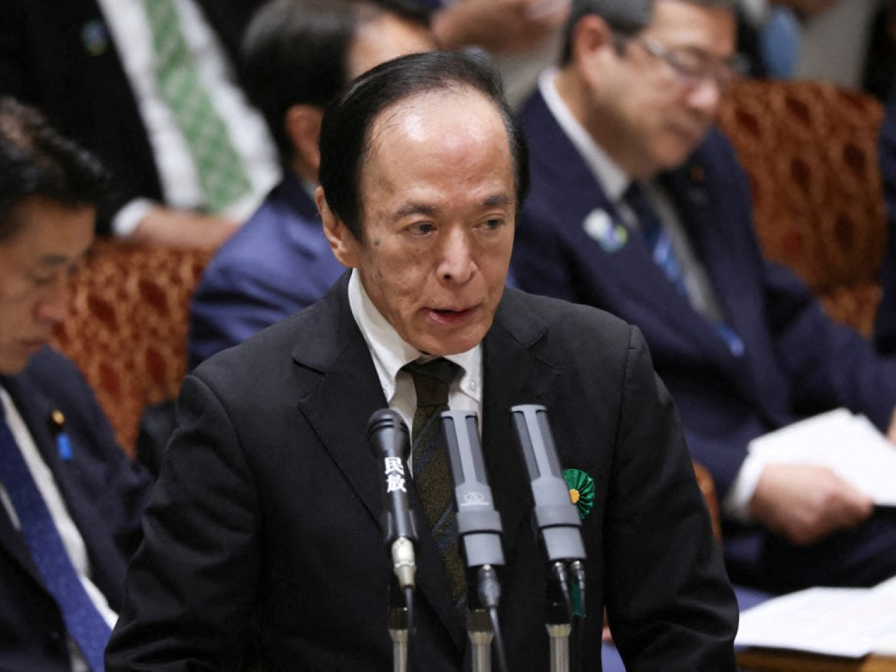 植田和男稱日本央行縮減買債規模基本立場不變，又認為並不適宜提前說明何時操作。（法新社）