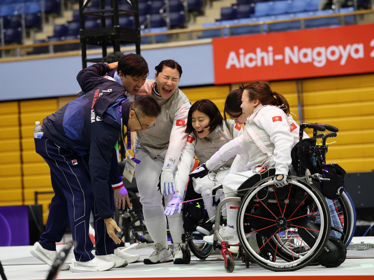 The SAR squad were on the backfoot throughout the match against the national team. Photo courtesy: China Hong Kong Paralympic Committee