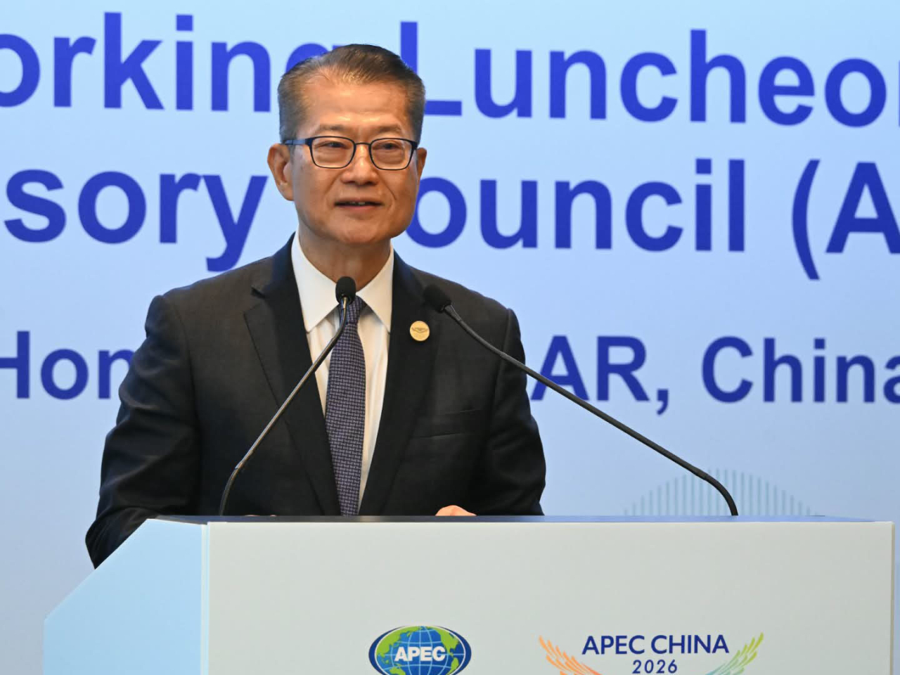 陳茂波表示，推動數字基建融資，不僅要吸引資金，更須提升項目的投資吸引力。（政府新聞處）