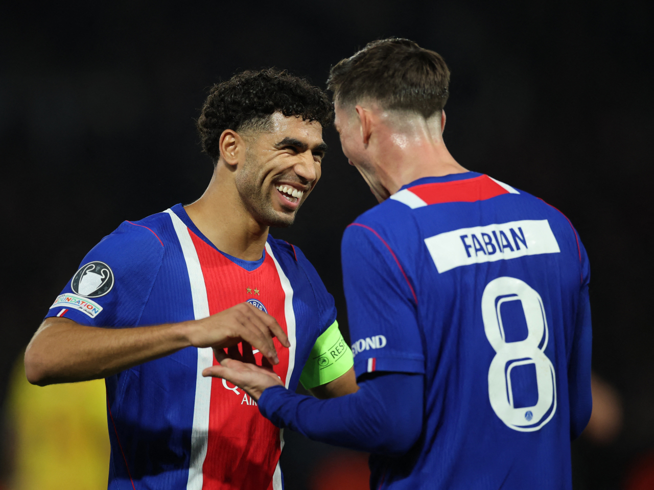 A late strike by Fabian Ruiz all but ensured PSG's 4-2 victory over Spanish champions Barcelona. Photo: Reuters