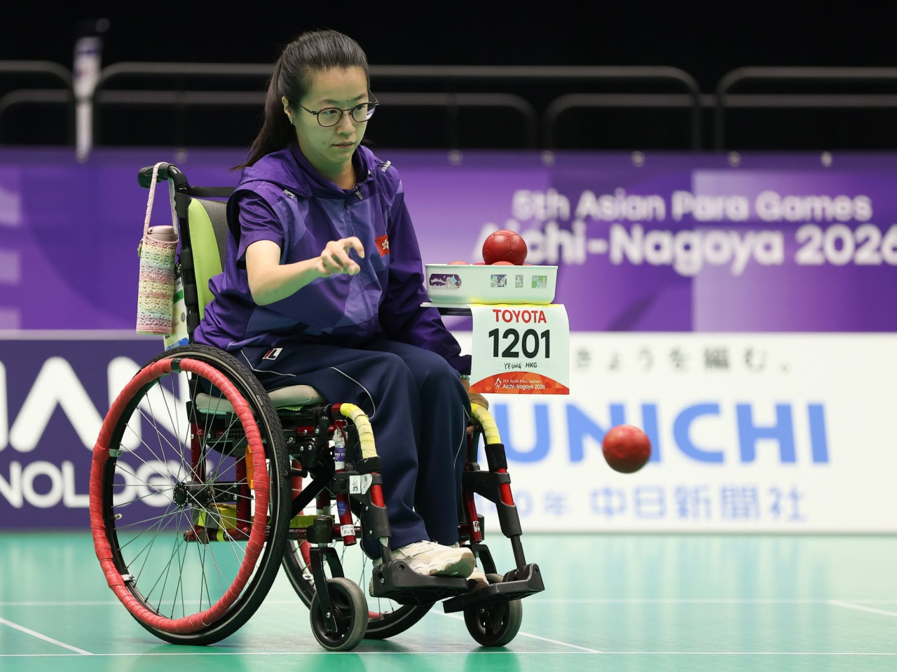 楊曉林在女子BC2級個人賽四強，以7：2大勝馬來西亞代表，晉身決賽。（中國香港殘疾人奧委會）