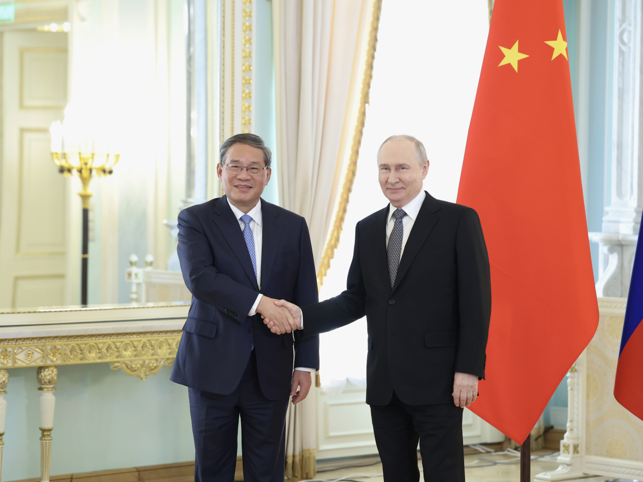 李強表示，在國際形勢持續複雜演變的背景下，中俄保持緊密協作，是變亂交織的世界中難能可貴的穩定力量。（新華社）