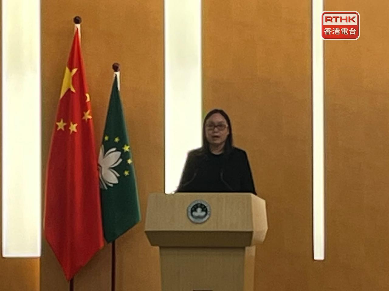 吳惠嫻在簽約儀式後表示，引導基金首批的90億元社會資金，是政府與6間綜合旅遊休閒企業友好協商的成果。（鄭月明攝）